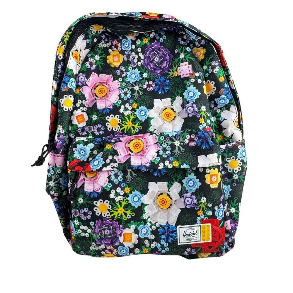 Herschel LEGO Floral Backpack Black Multi  Casual School Travel Bookbag